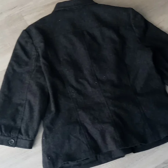 Banana Republic grey short puffy sleeve Blazer size 14 - Picture 9 of 11